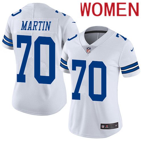 Women Dallas Cowboys #70 Zack Martin Nike White Vapor Limited NFL Jersey->women nfl jersey->Women Jersey